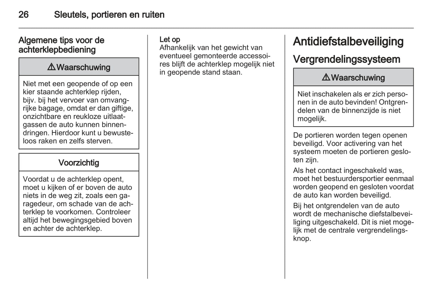 2012-2013 Opel Astra GTC Owner's Manual | Dutch