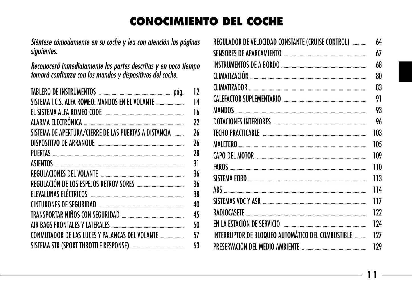 2003-2008 Alfa Romeo 166 Owner's Manual | Spanish