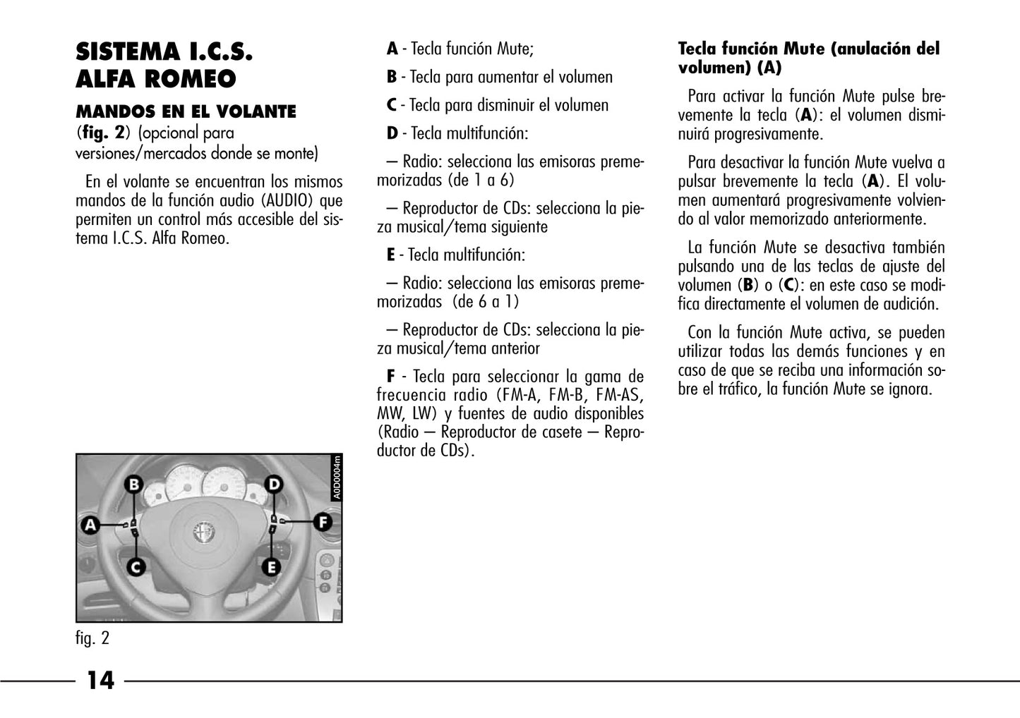 2003-2008 Alfa Romeo 166 Owner's Manual | Spanish