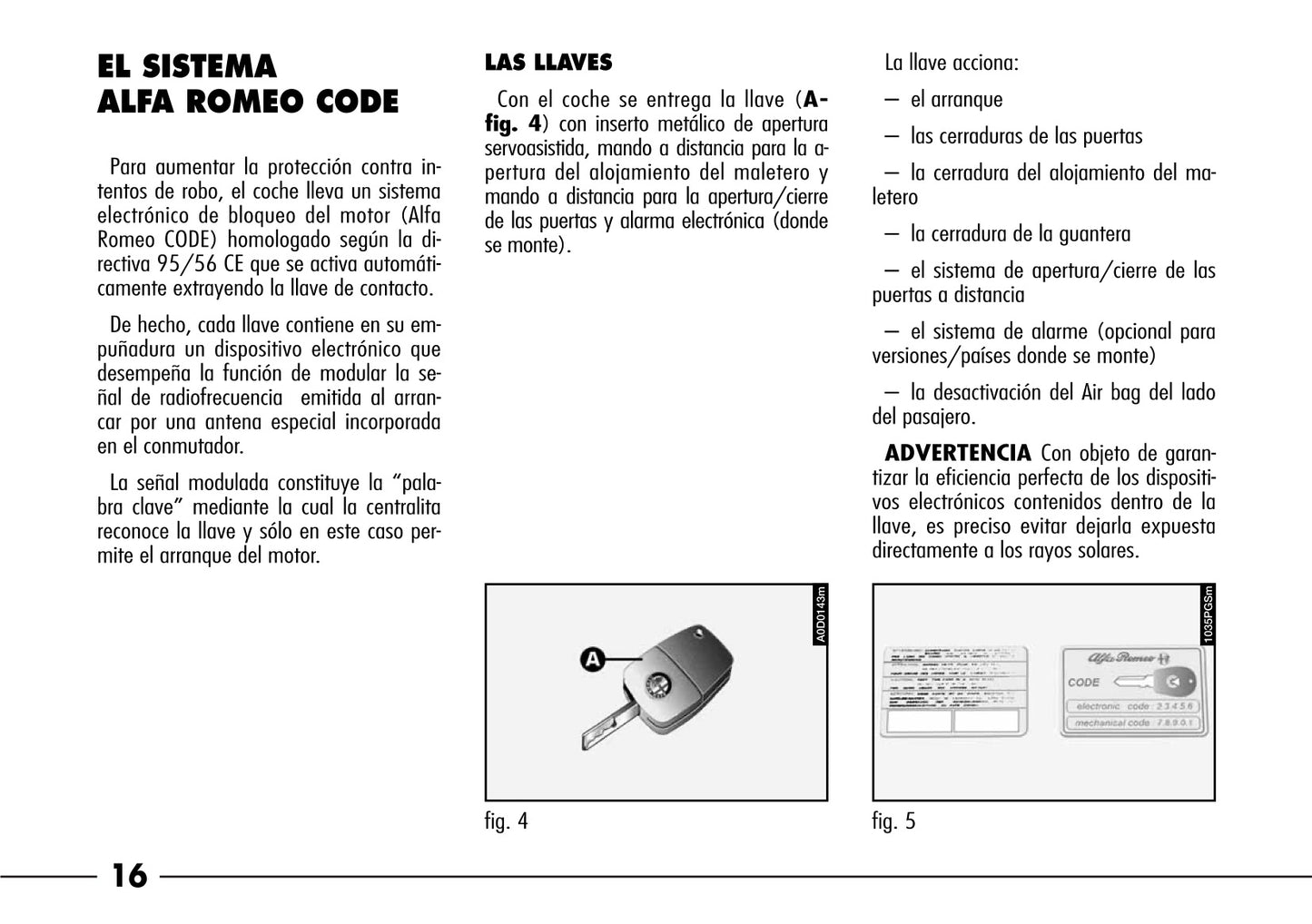 2003-2008 Alfa Romeo 166 Owner's Manual | Spanish