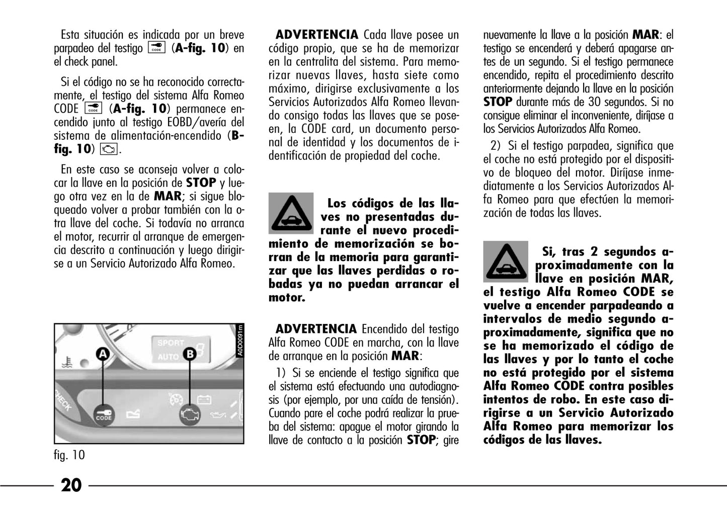 2003-2008 Alfa Romeo 166 Owner's Manual | Spanish