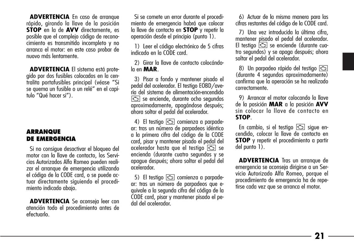 2003-2008 Alfa Romeo 166 Owner's Manual | Spanish