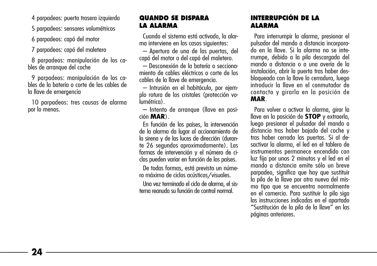 2003-2008 Alfa Romeo 166 Owner's Manual | Spanish