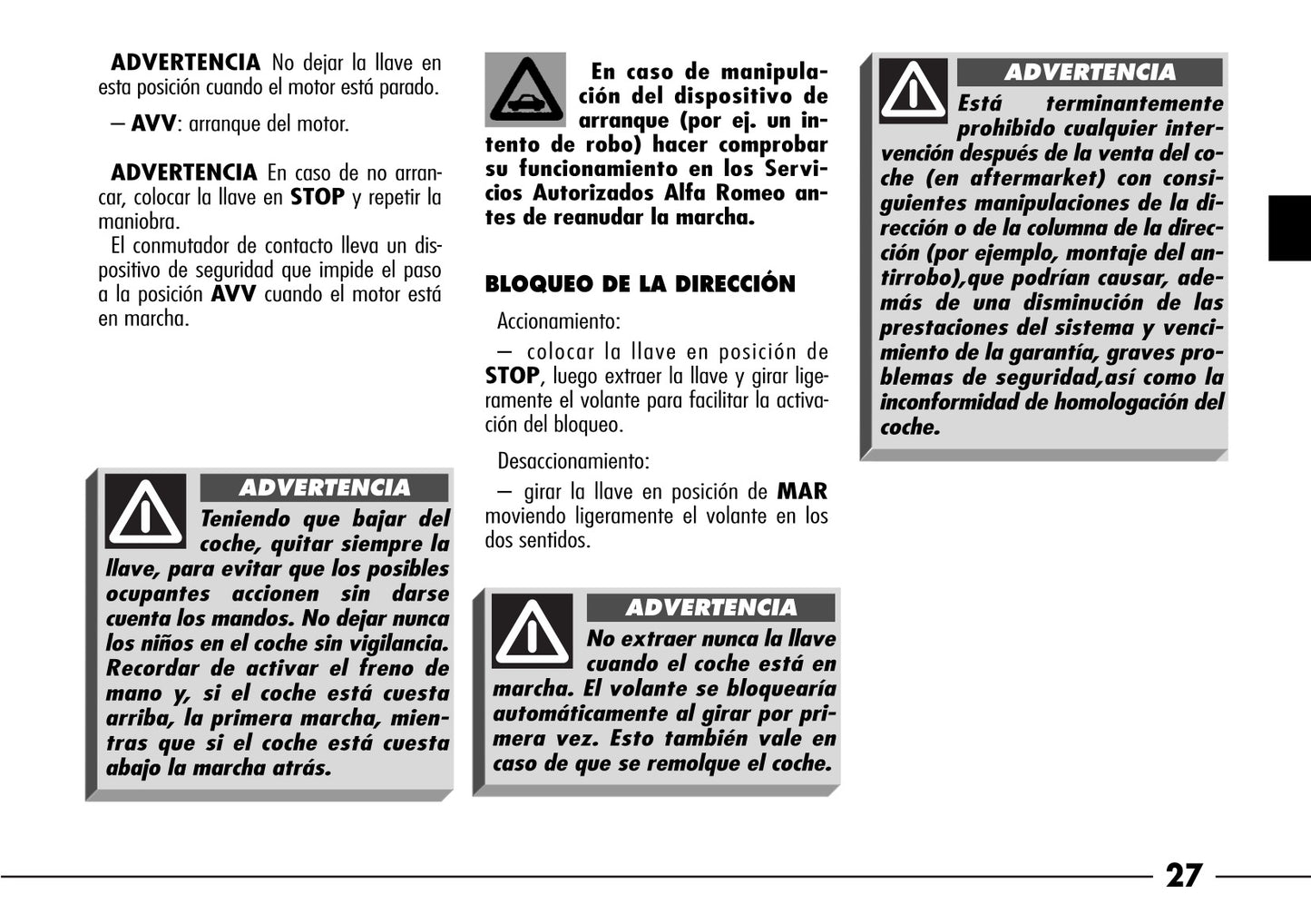2003-2008 Alfa Romeo 166 Owner's Manual | Spanish