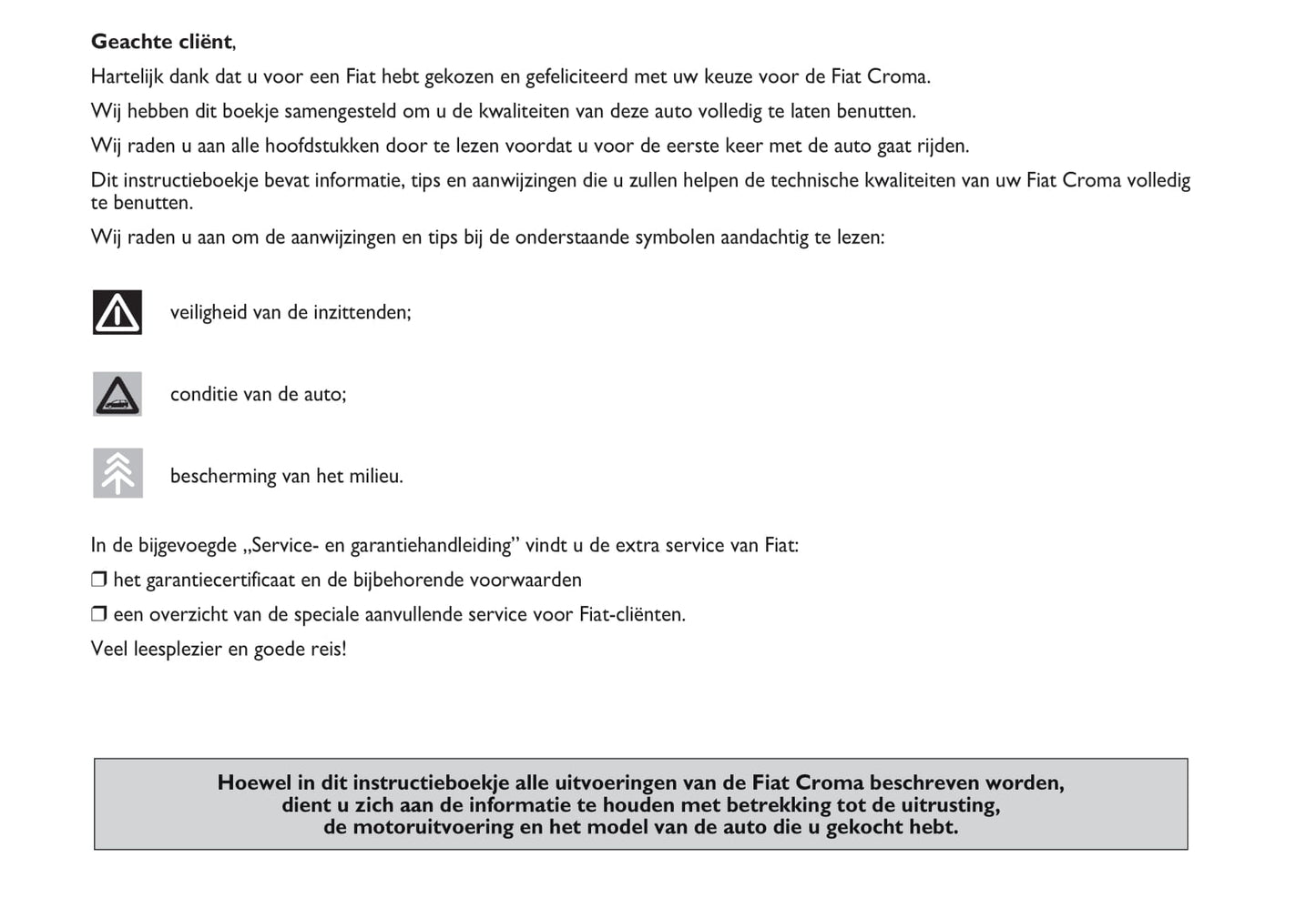 2009-2010 Fiat Croma Owner's Manual | Dutch