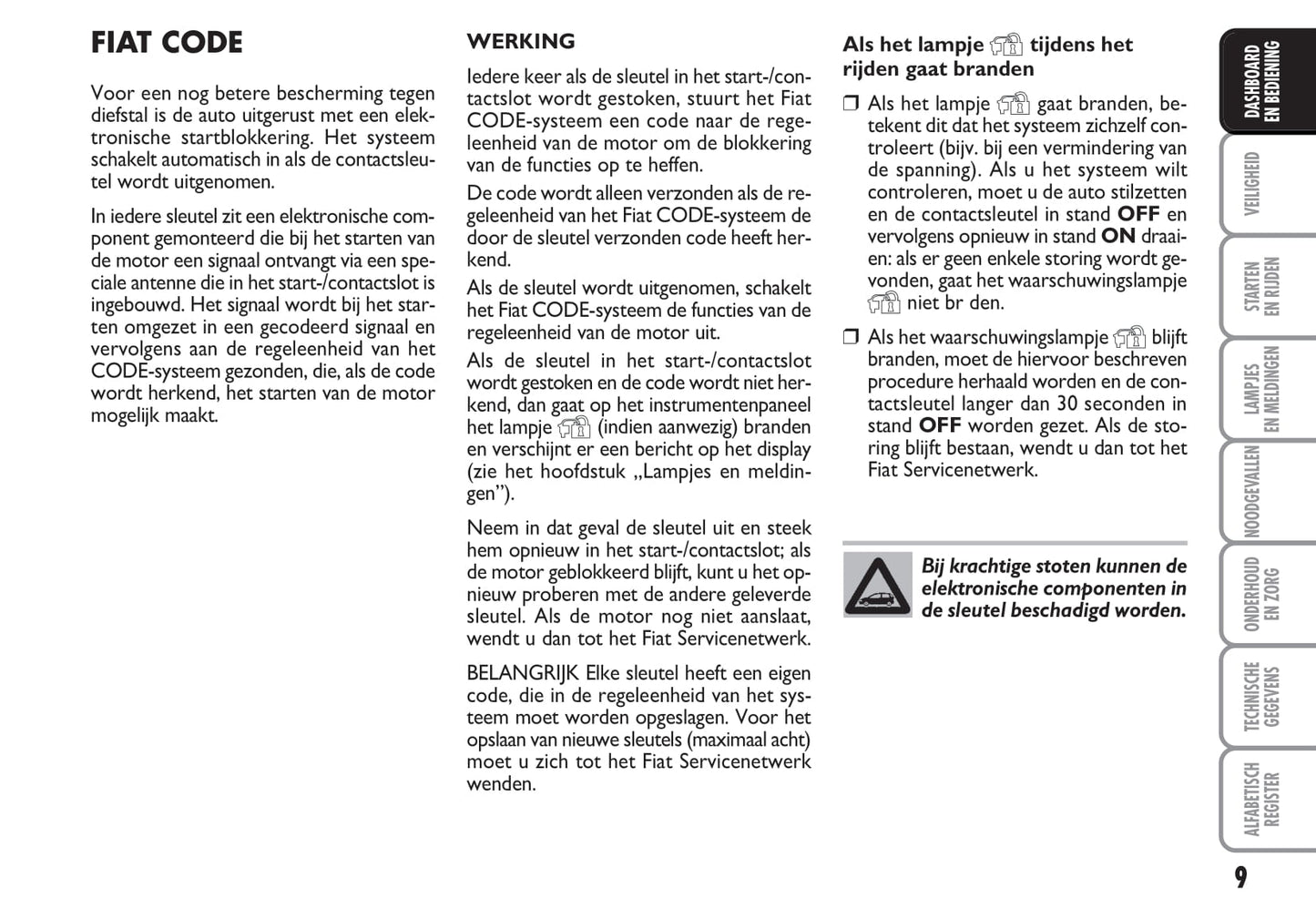 2009-2010 Fiat Croma Owner's Manual | Dutch