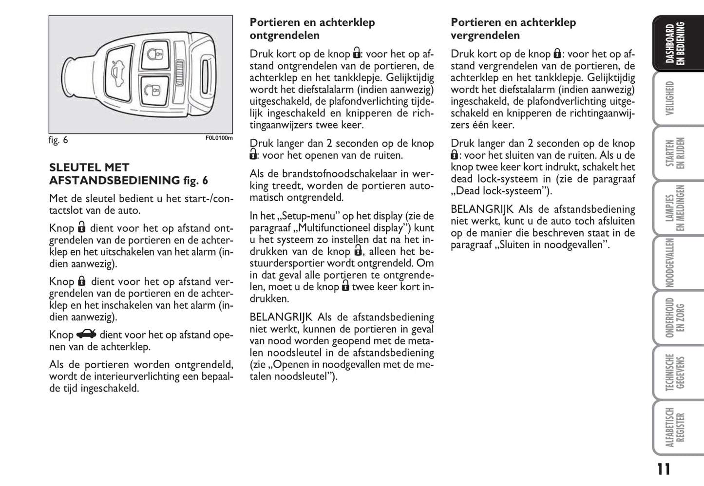 2009-2010 Fiat Croma Owner's Manual | Dutch