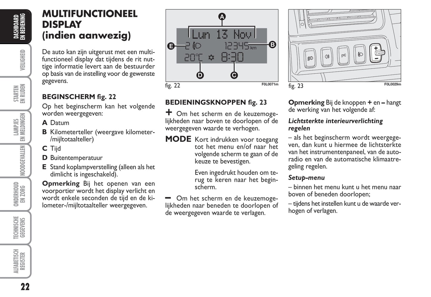 2009-2010 Fiat Croma Owner's Manual | Dutch