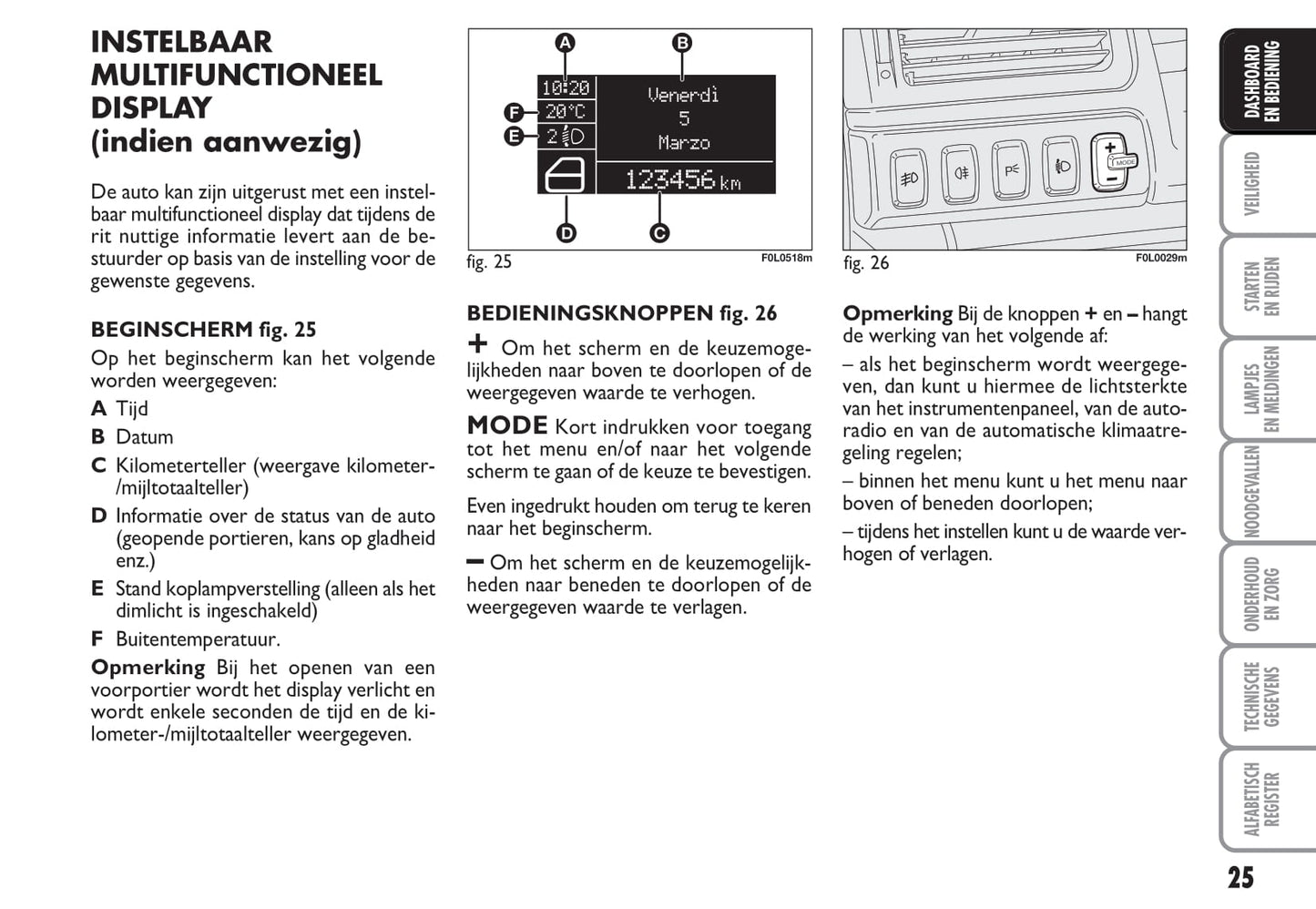 2009-2010 Fiat Croma Owner's Manual | Dutch
