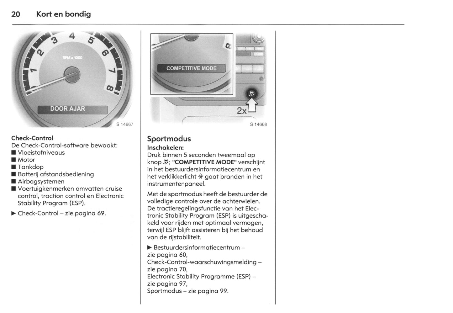 2007-2009 Opel GT Owner's Manual | Dutch