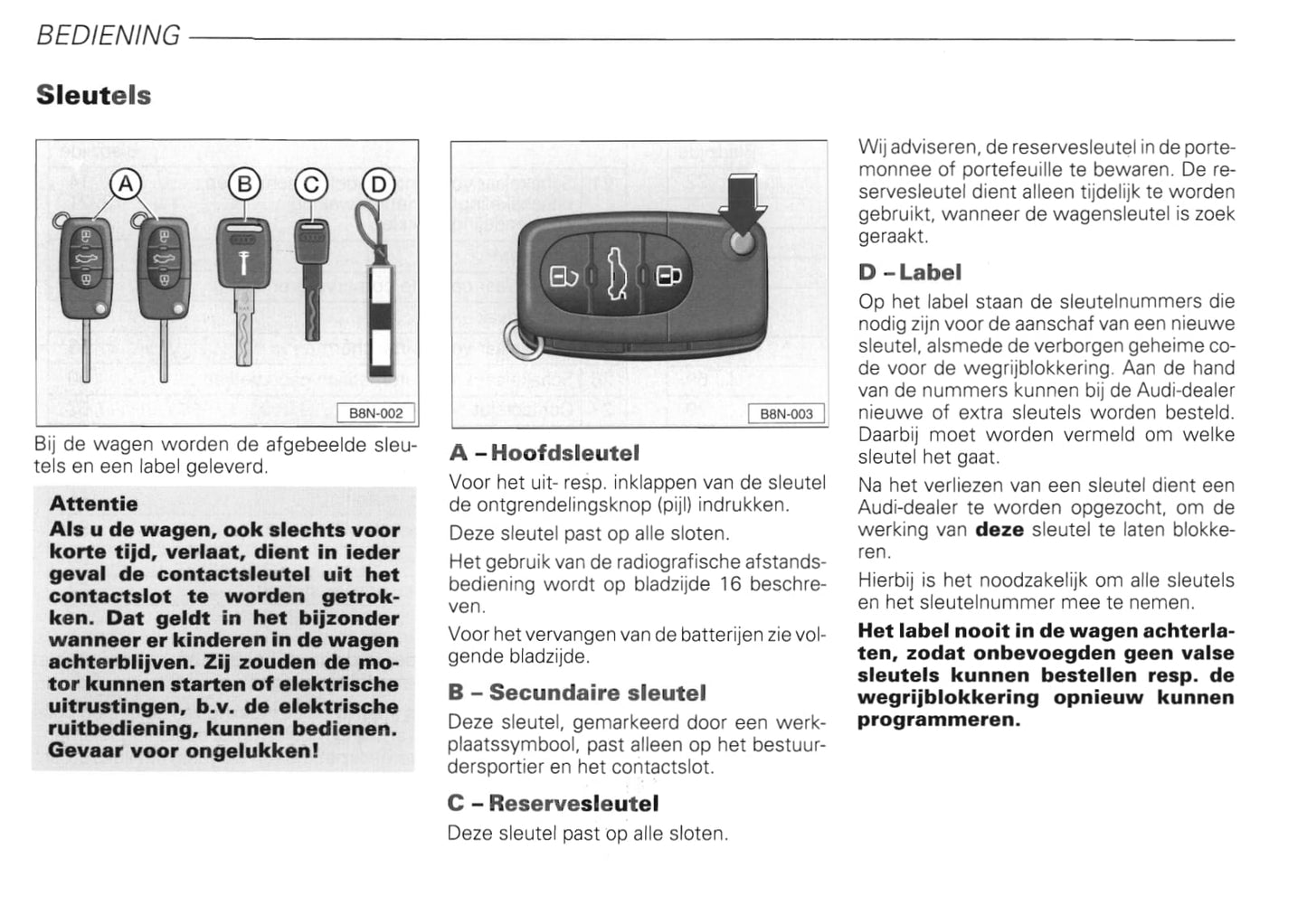 1999-2006 Audi TT Manuel du propriétaire | Néerlandais