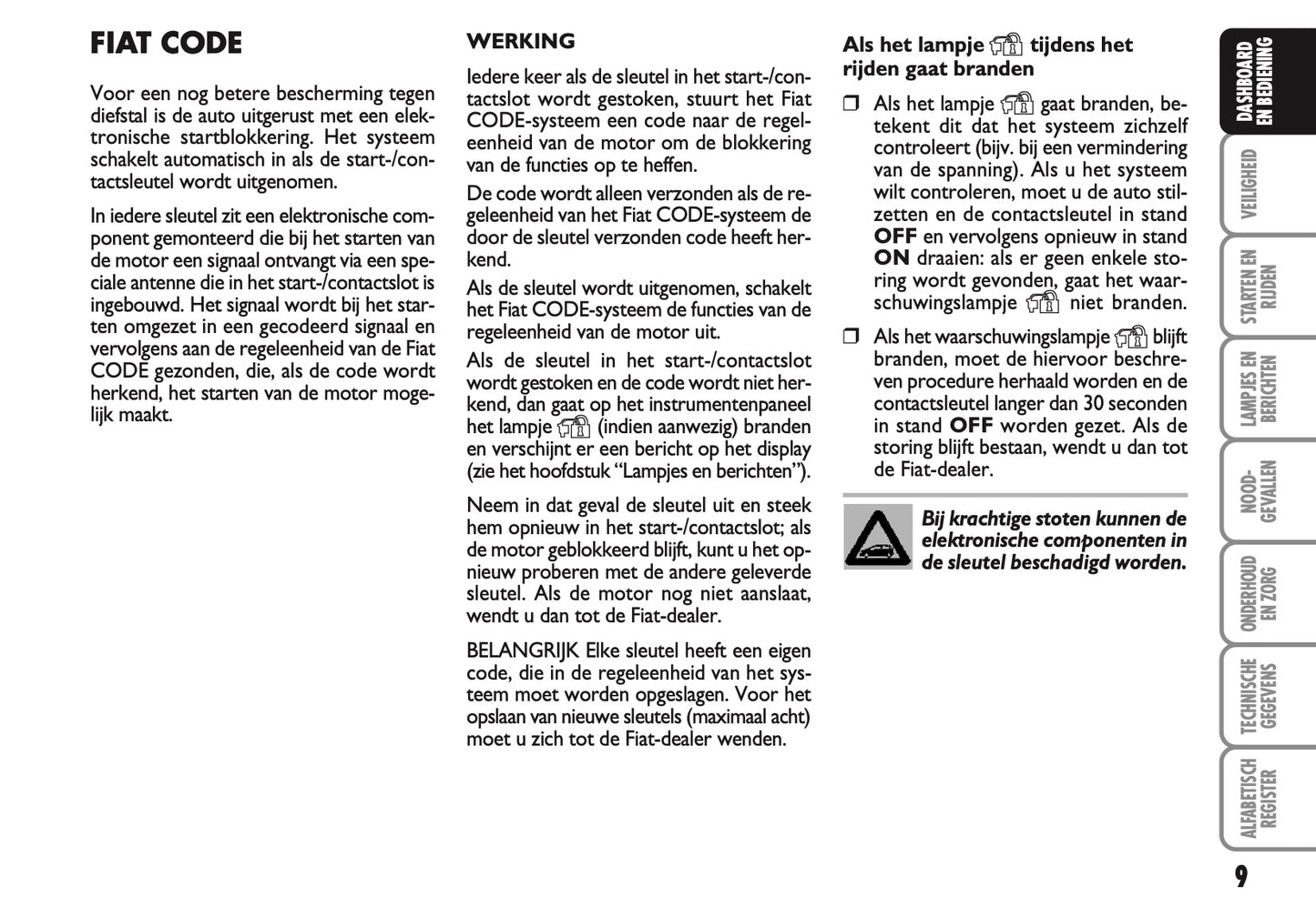 2007-2008 Fiat Croma Owner's Manual | Dutch