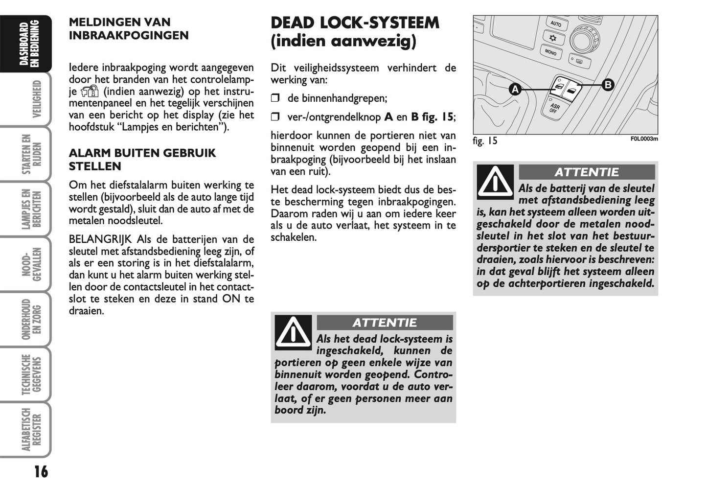 2007-2008 Fiat Croma Owner's Manual | Dutch