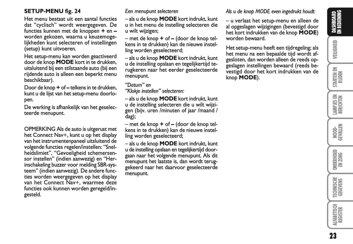 2007-2008 Fiat Croma Owner's Manual | Dutch