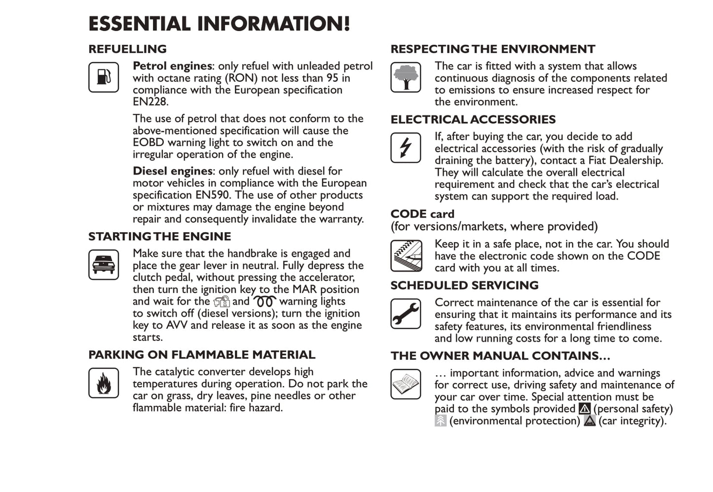 2012 Fiat Panda Owner's Manual | English