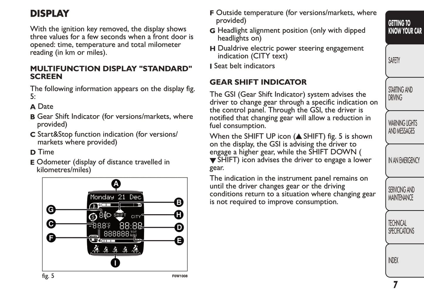 2012 Fiat Panda Owner's Manual | English