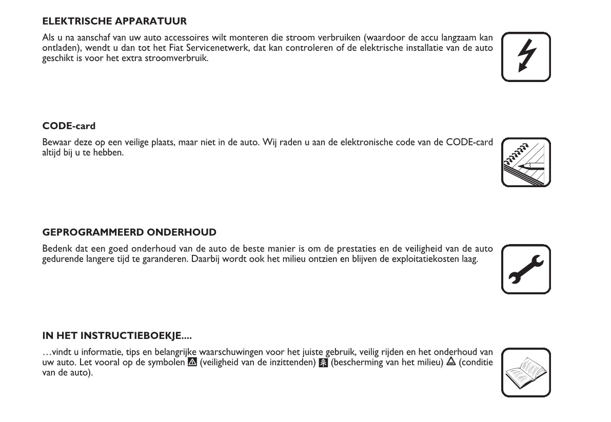 2010-2011 Fiat Punto/Grande Punto Owner's Manual | Dutch