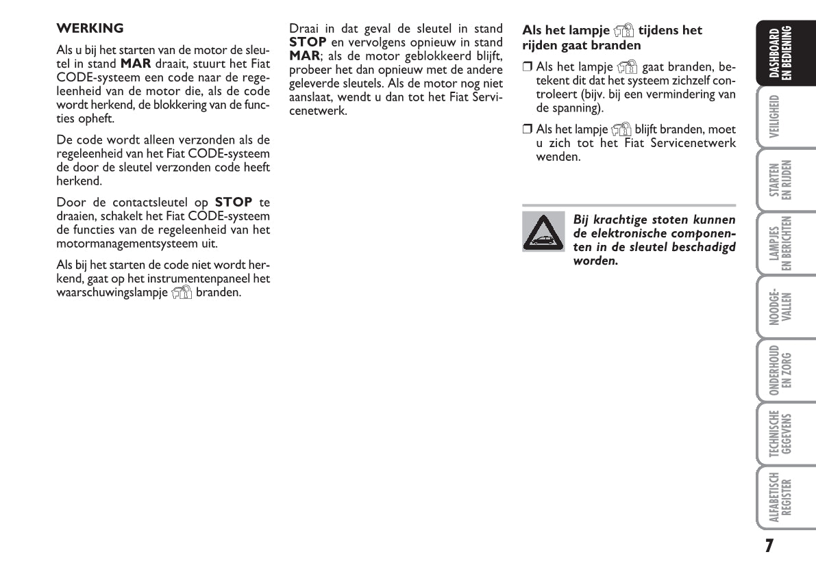 2010-2011 Fiat Punto/Grande Punto Owner's Manual | Dutch