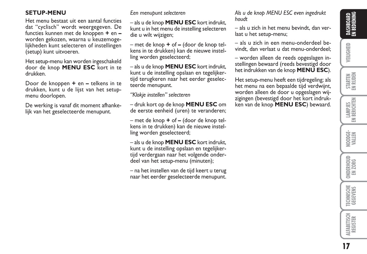 2010-2011 Fiat Punto/Grande Punto Owner's Manual | Dutch