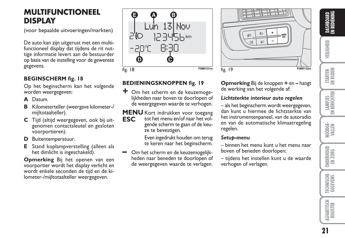 2010-2011 Fiat Punto/Grande Punto Owner's Manual | Dutch