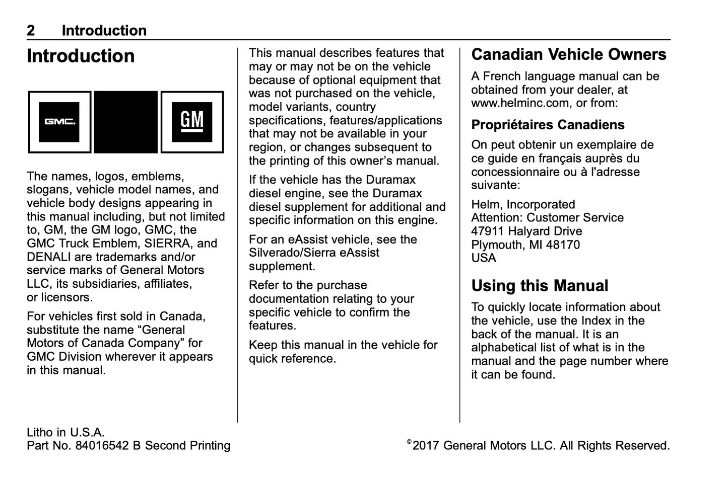 2018 GMC Sierra Manuel du propriétaire | Anglais