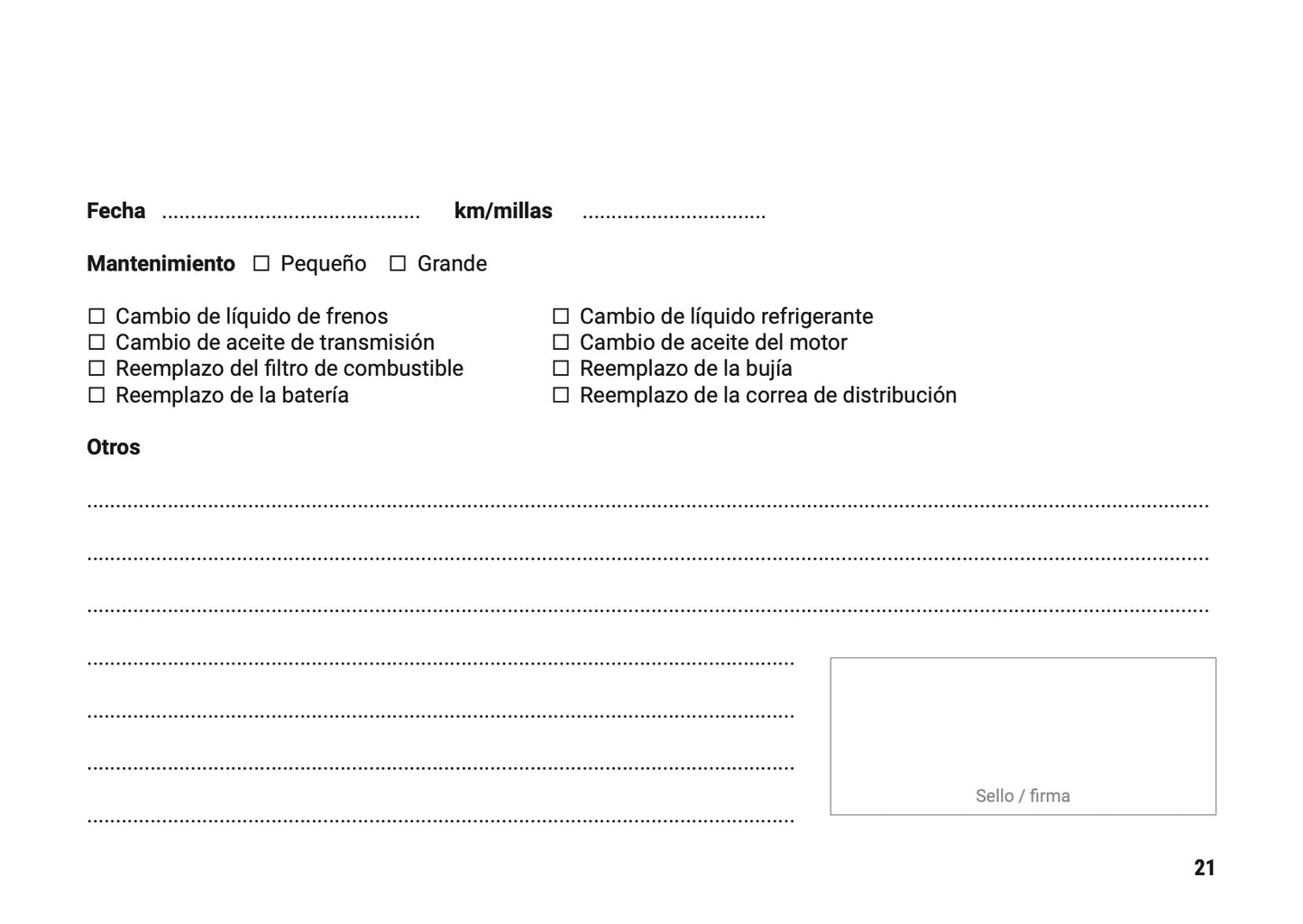 Manual de servicio