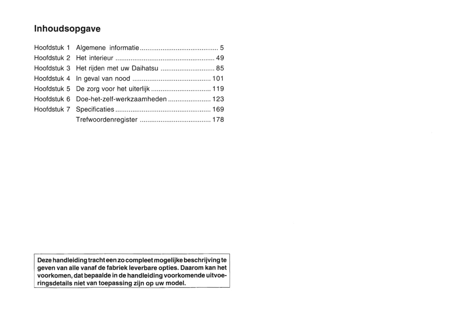 2001-2006 Daihatsu Young-RV Owner's Manual | Dutch