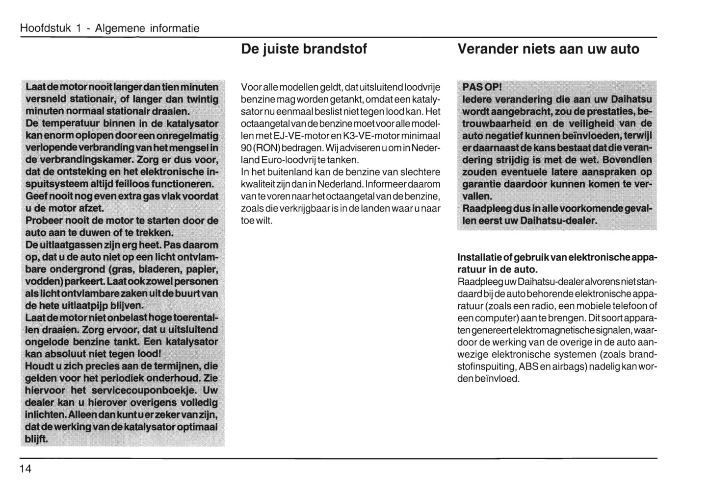 2001-2006 Daihatsu Young-RV Owner's Manual | Dutch