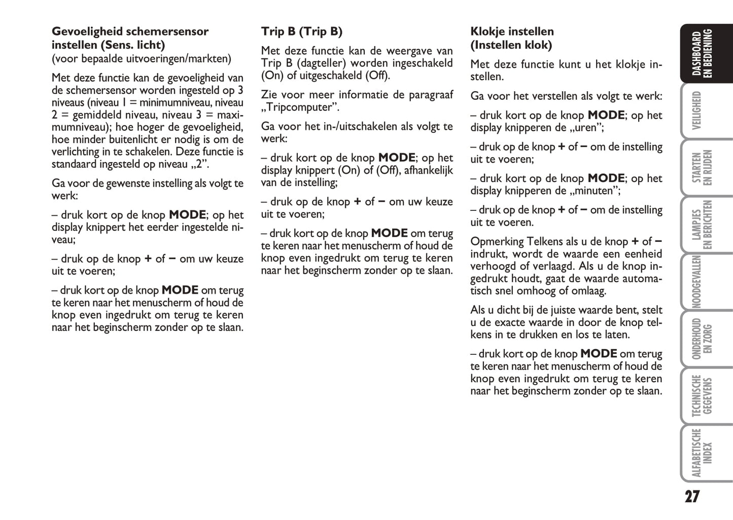 2003-2010 Fiat Idea Manuel du propriétaire | Néerlandais