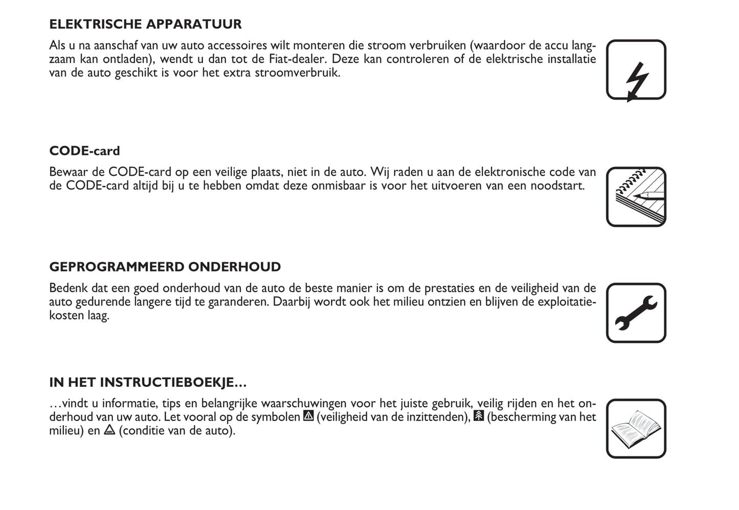 2003-2004 Fiat Punto Owner's Manual | Dutch