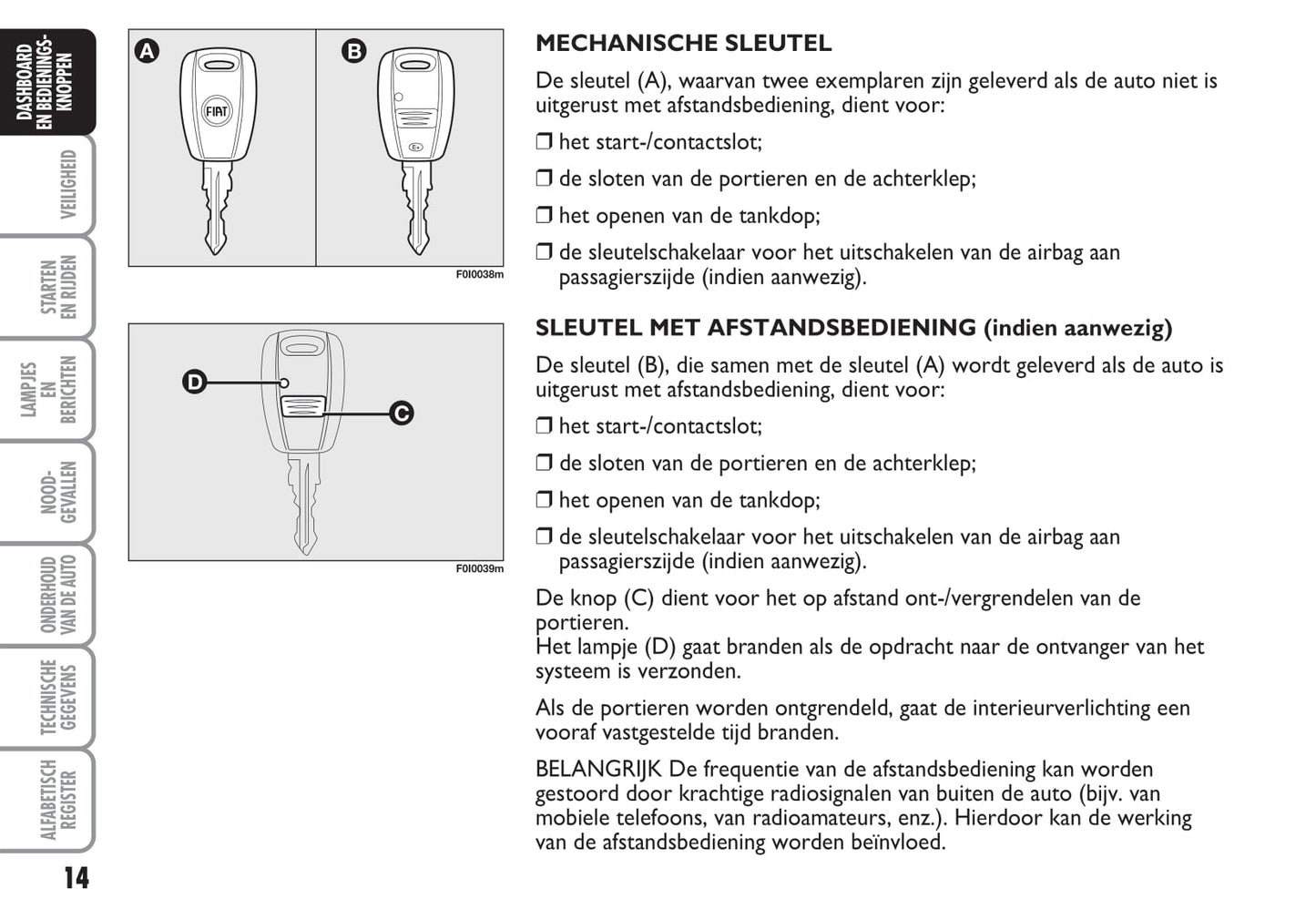 2003-2004 Fiat Punto Owner's Manual | Dutch