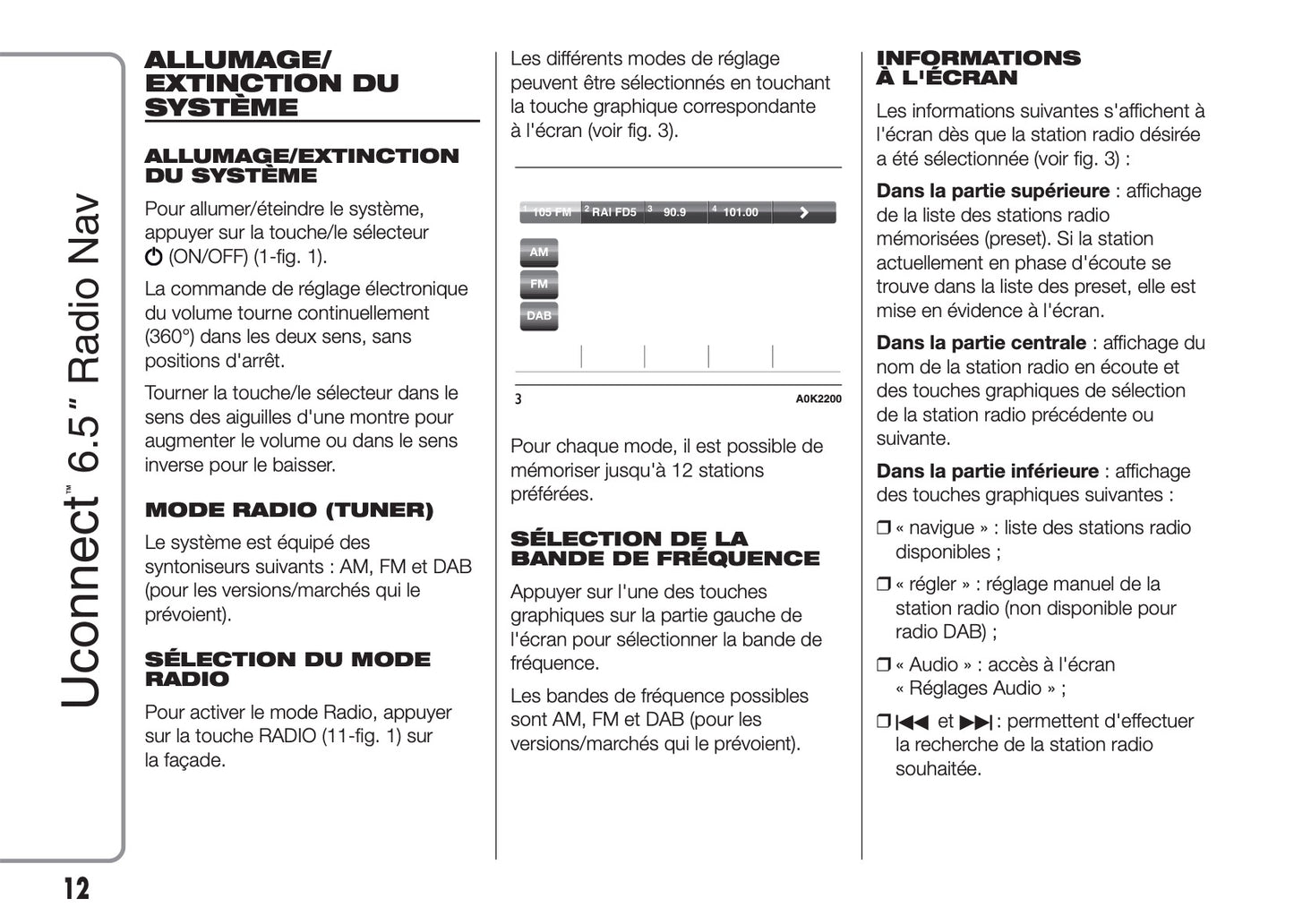 Alfa Romeo Giulietta Uconnect Radio Nav 6.5 Guide d'utilisation 2014 - 2016