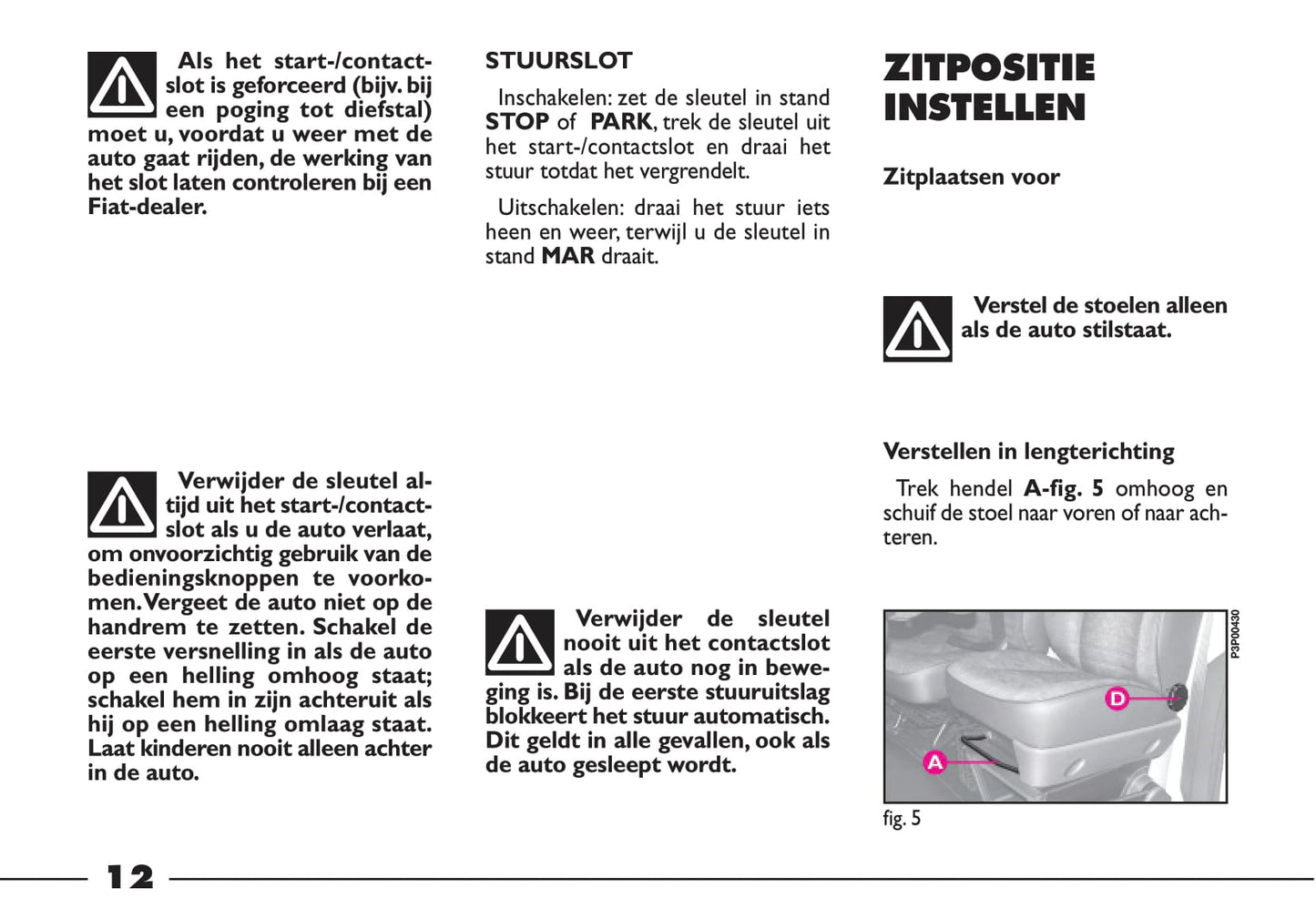 2000-2001 Fiat Ducato Owner's Manual | Dutch