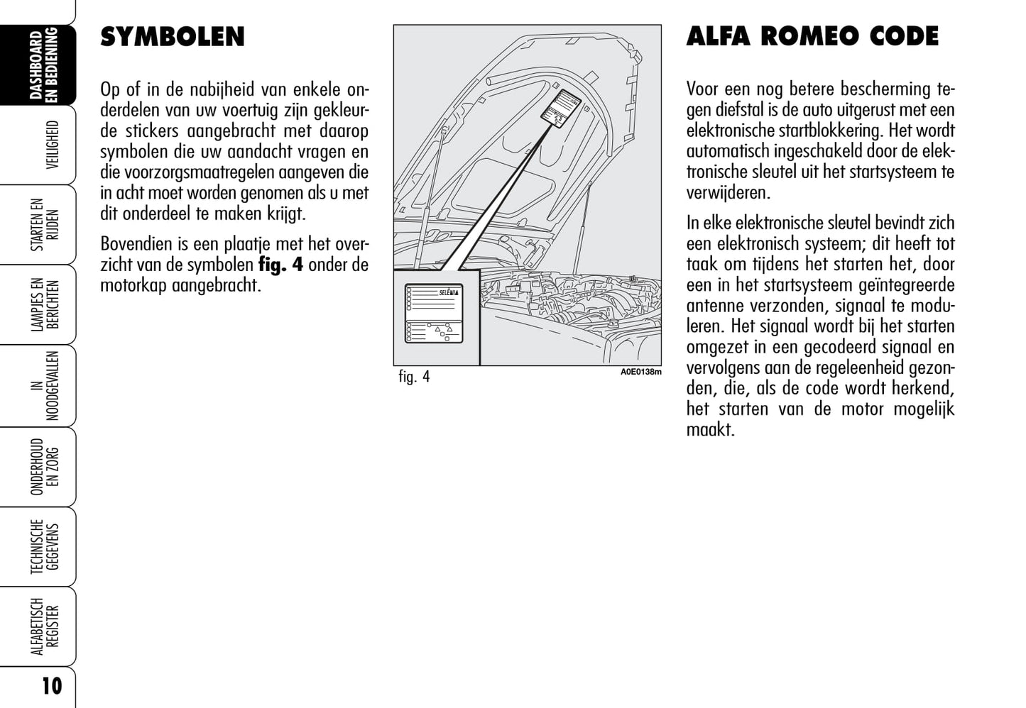 2005-2011 Alfa Romeo 159/159 Sportwagon Owner's Manual | Dutch