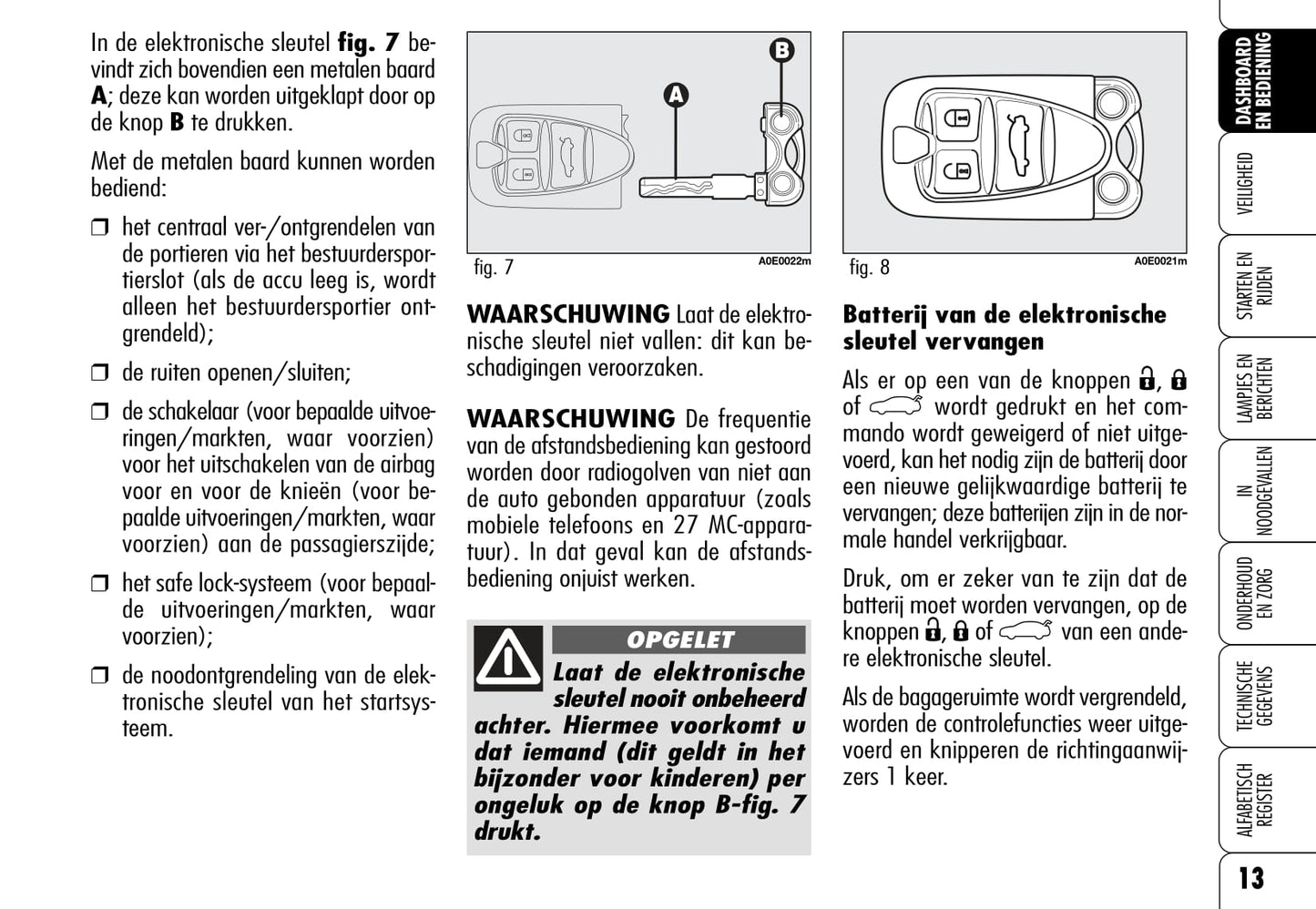 2005-2011 Alfa Romeo 159/159 Sportwagon Owner's Manual | Dutch