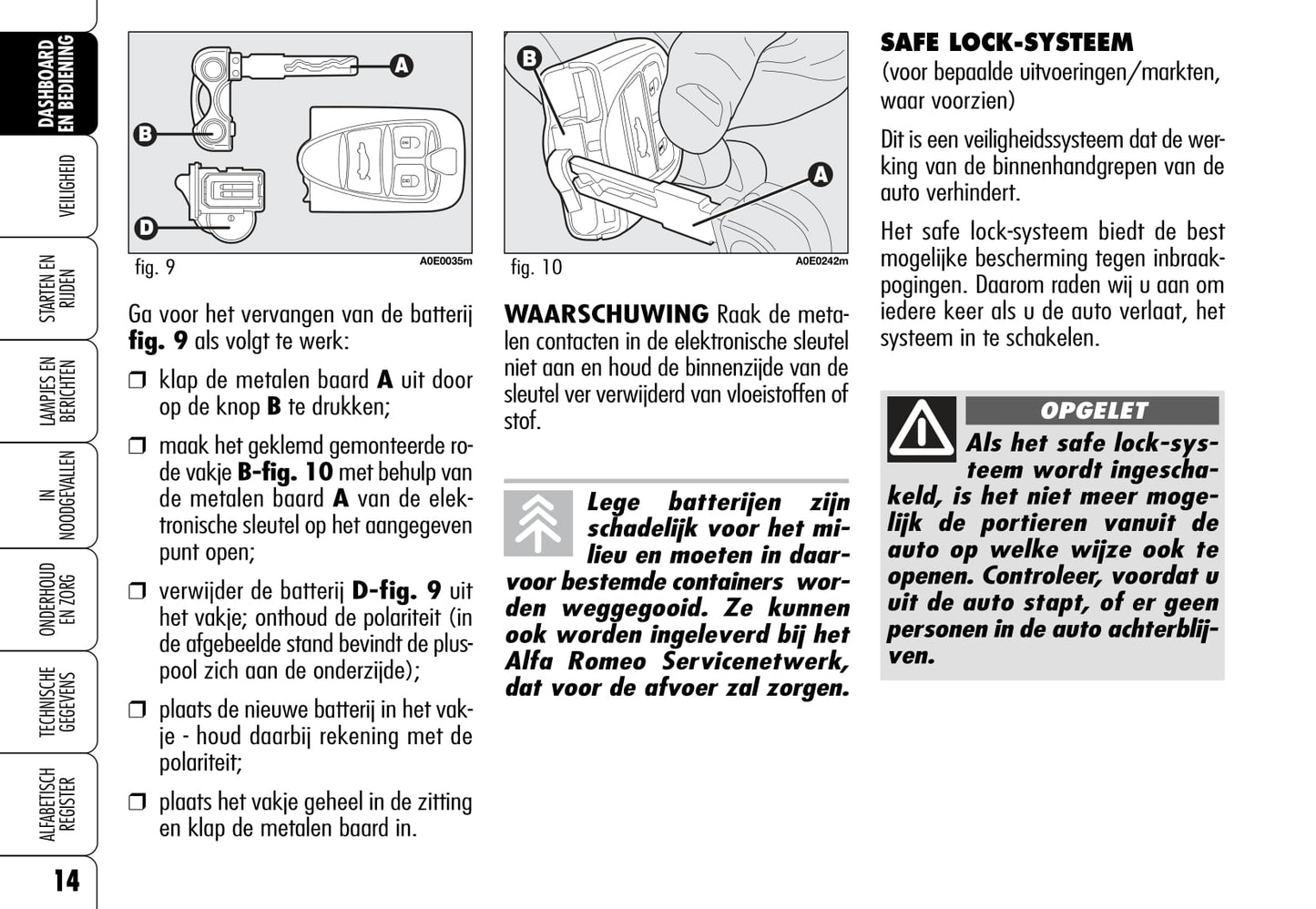 2005-2011 Alfa Romeo 159/159 Sportwagon Owner's Manual | Dutch