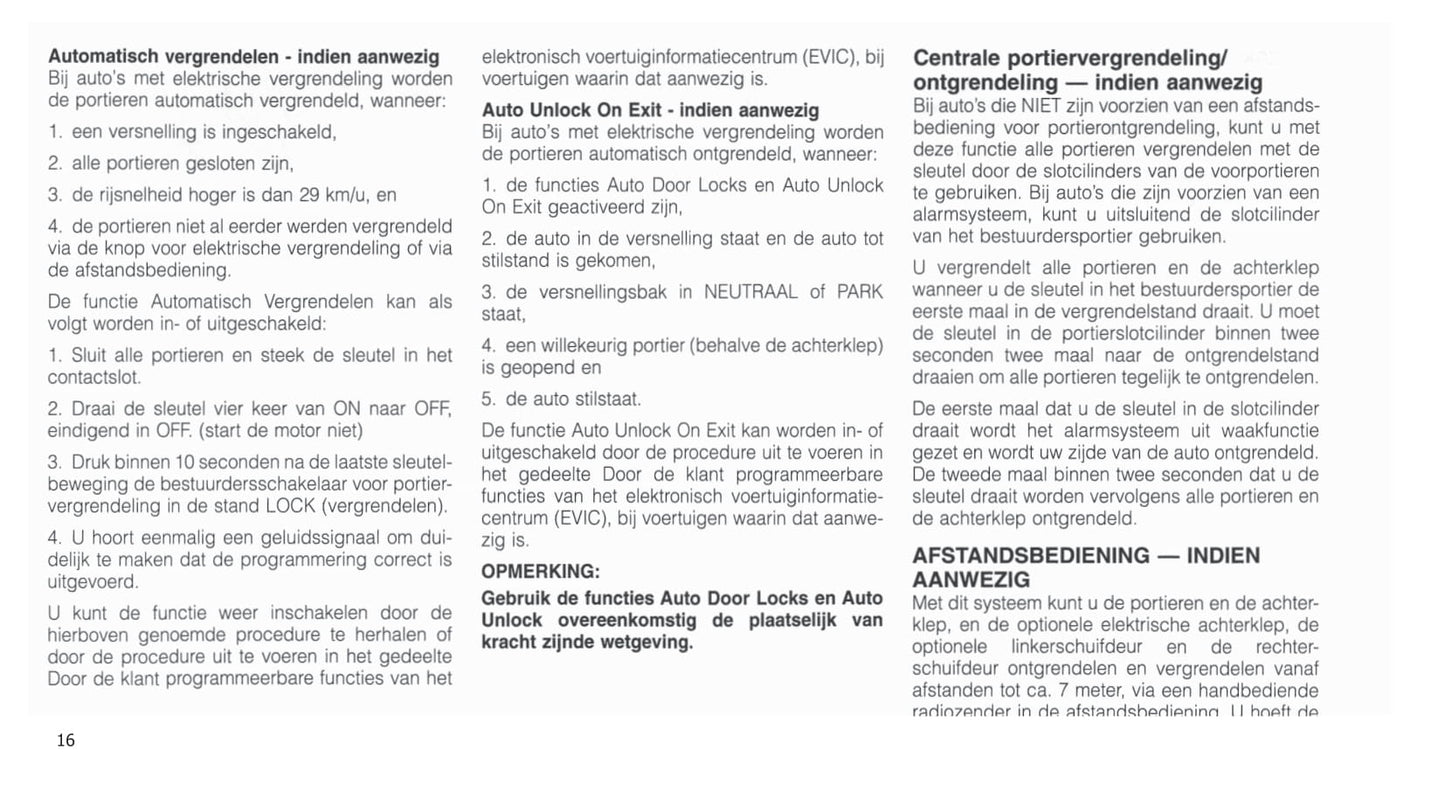 2001-2007 Chrysler Voyager Manuel du propriétaire | Néerlandais