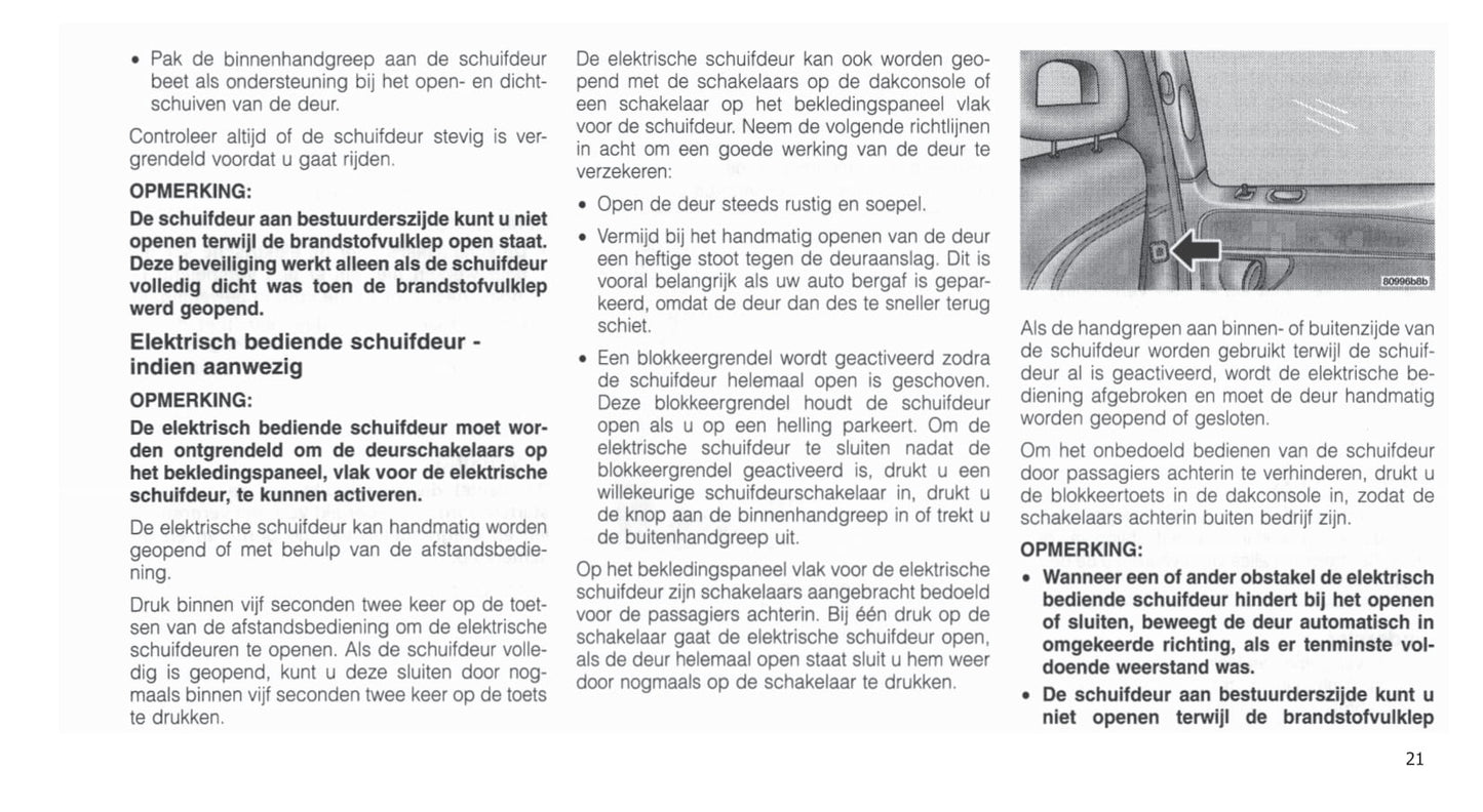 2001-2007 Chrysler Voyager Manuel du propriétaire | Néerlandais