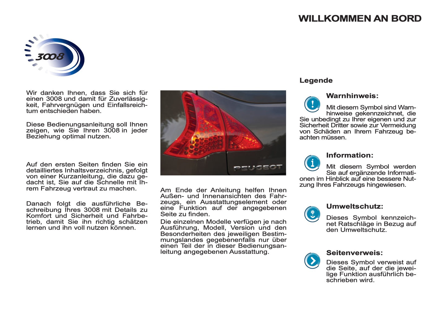 2012-2013 Peugeot 3008 Manuel du propriétaire | Allemand