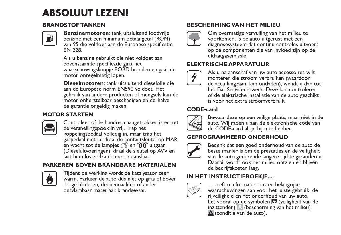 2012-2013 Fiat 500 Owner's Manual | Dutch