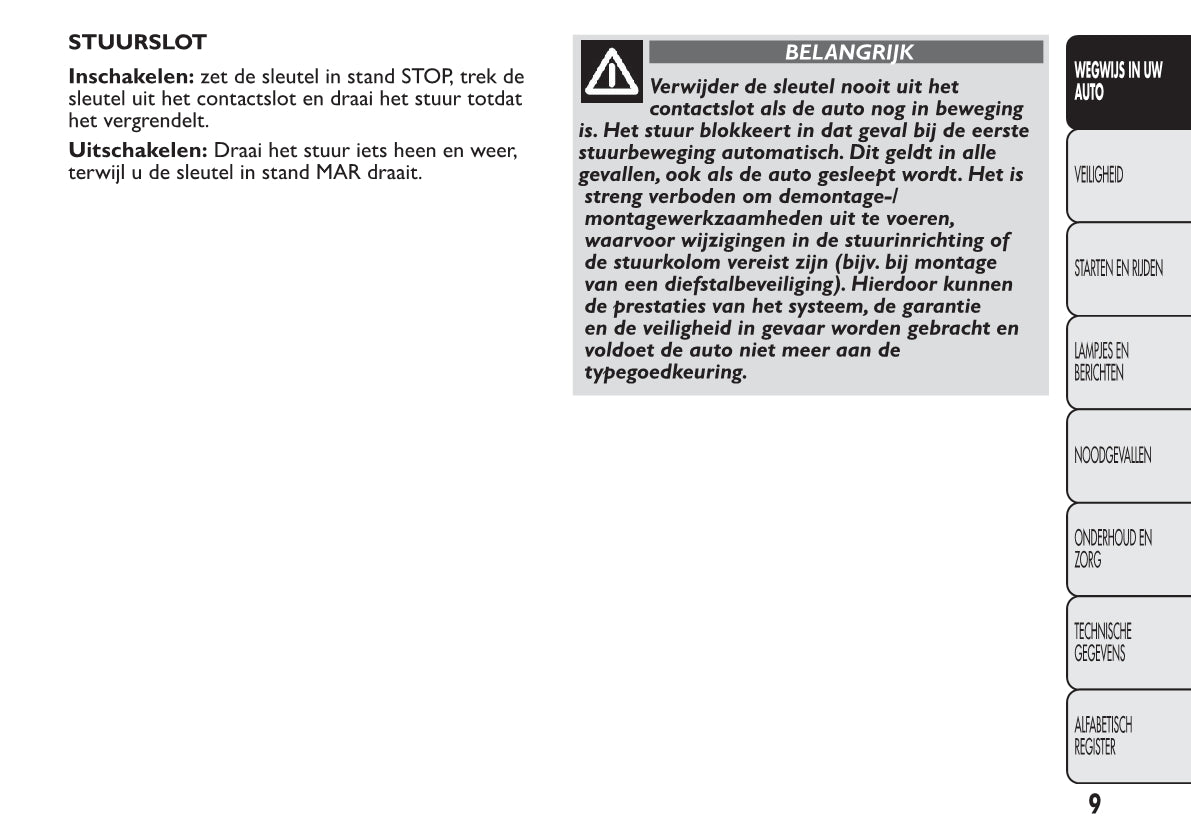 2012-2013 Fiat 500 Owner's Manual | Dutch