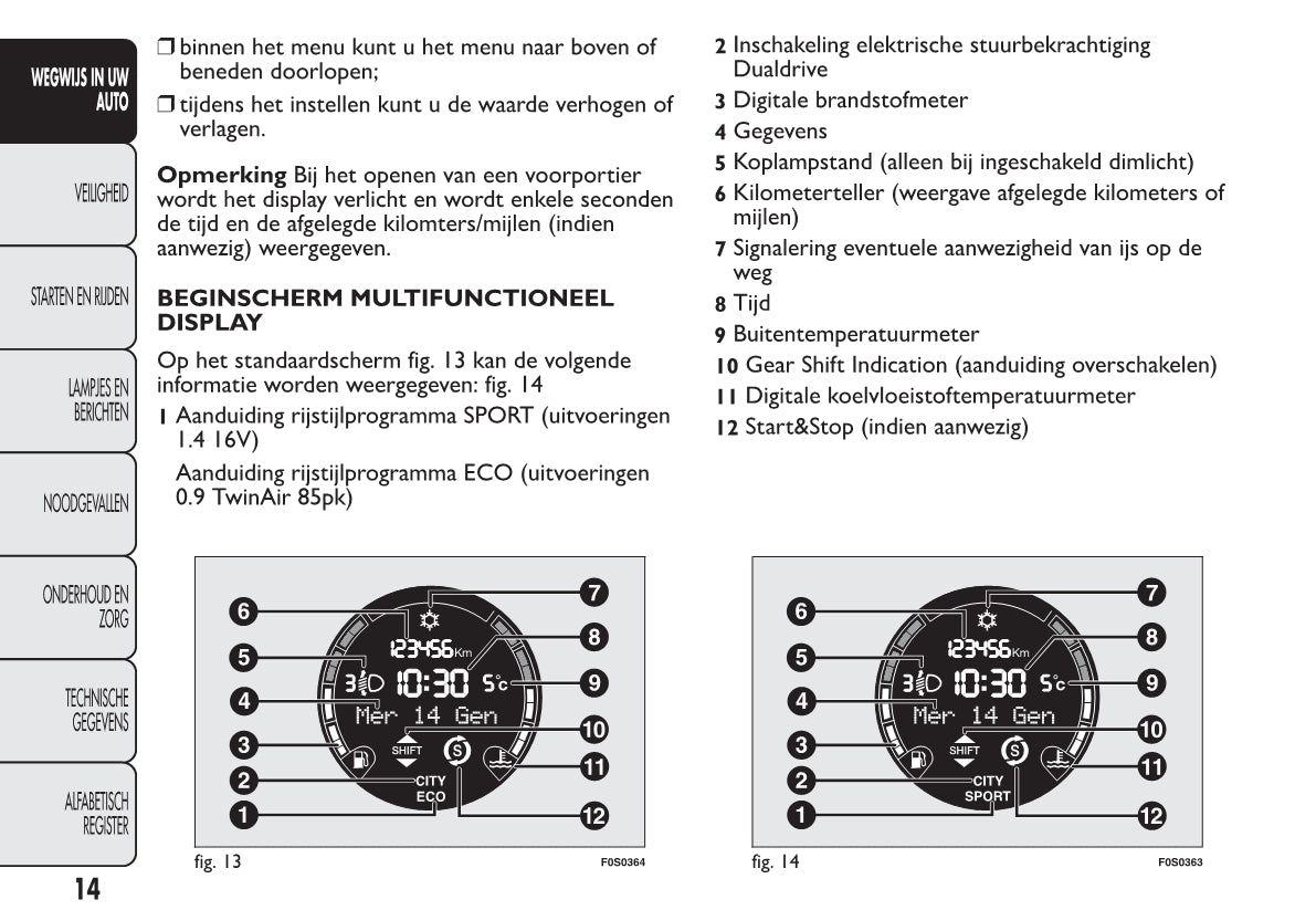 2012-2013 Fiat 500 Owner's Manual | Dutch