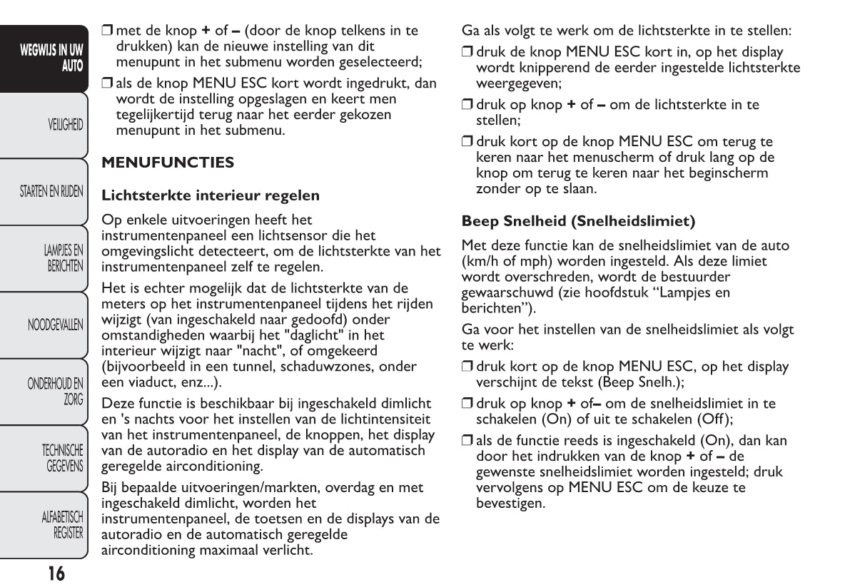 2012-2013 Fiat 500 Owner's Manual | Dutch