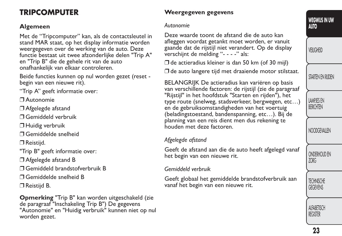 2012-2013 Fiat 500 Owner's Manual | Dutch