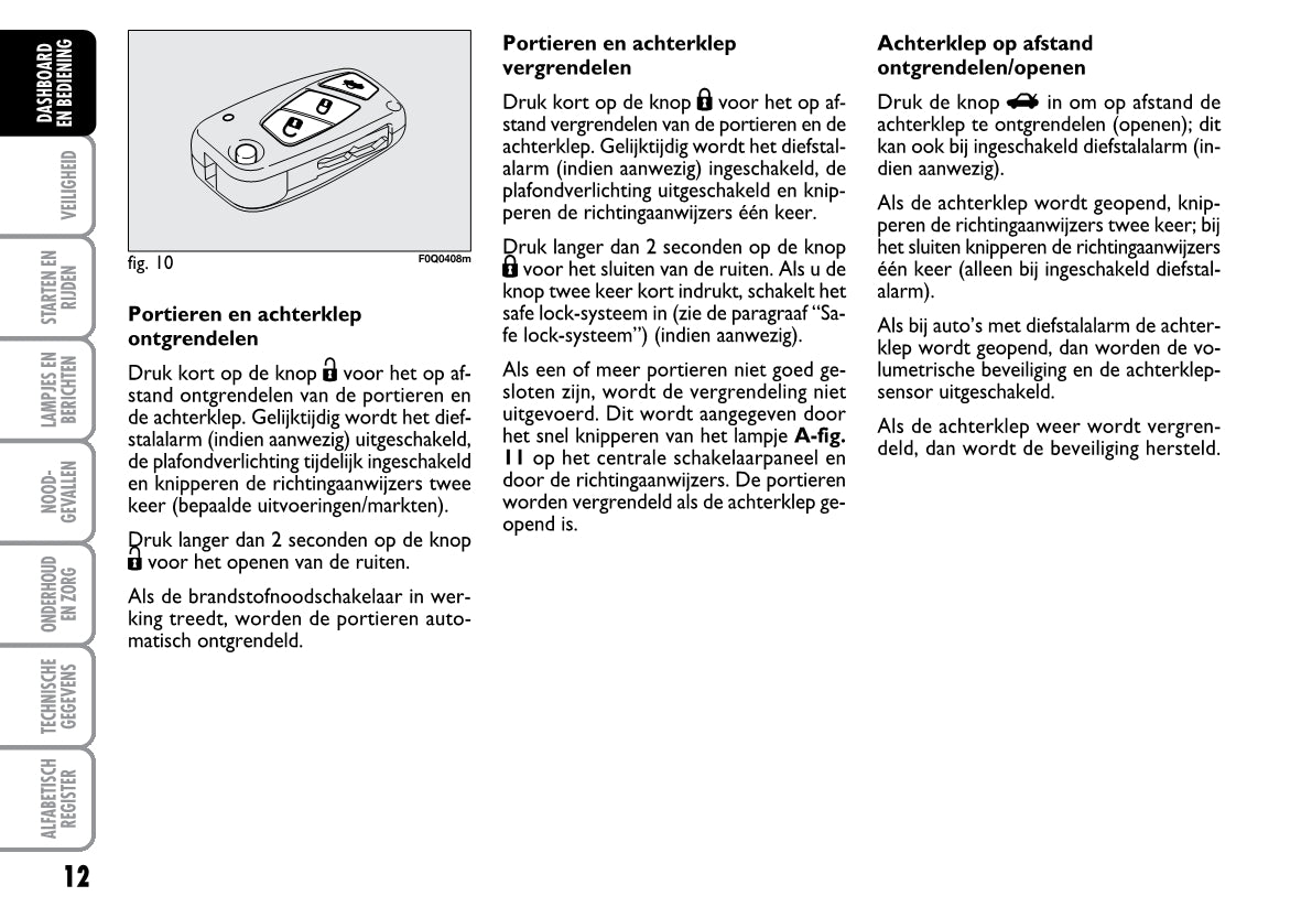 2008-2009 Fiat Bravo Owner's Manual | Dutch