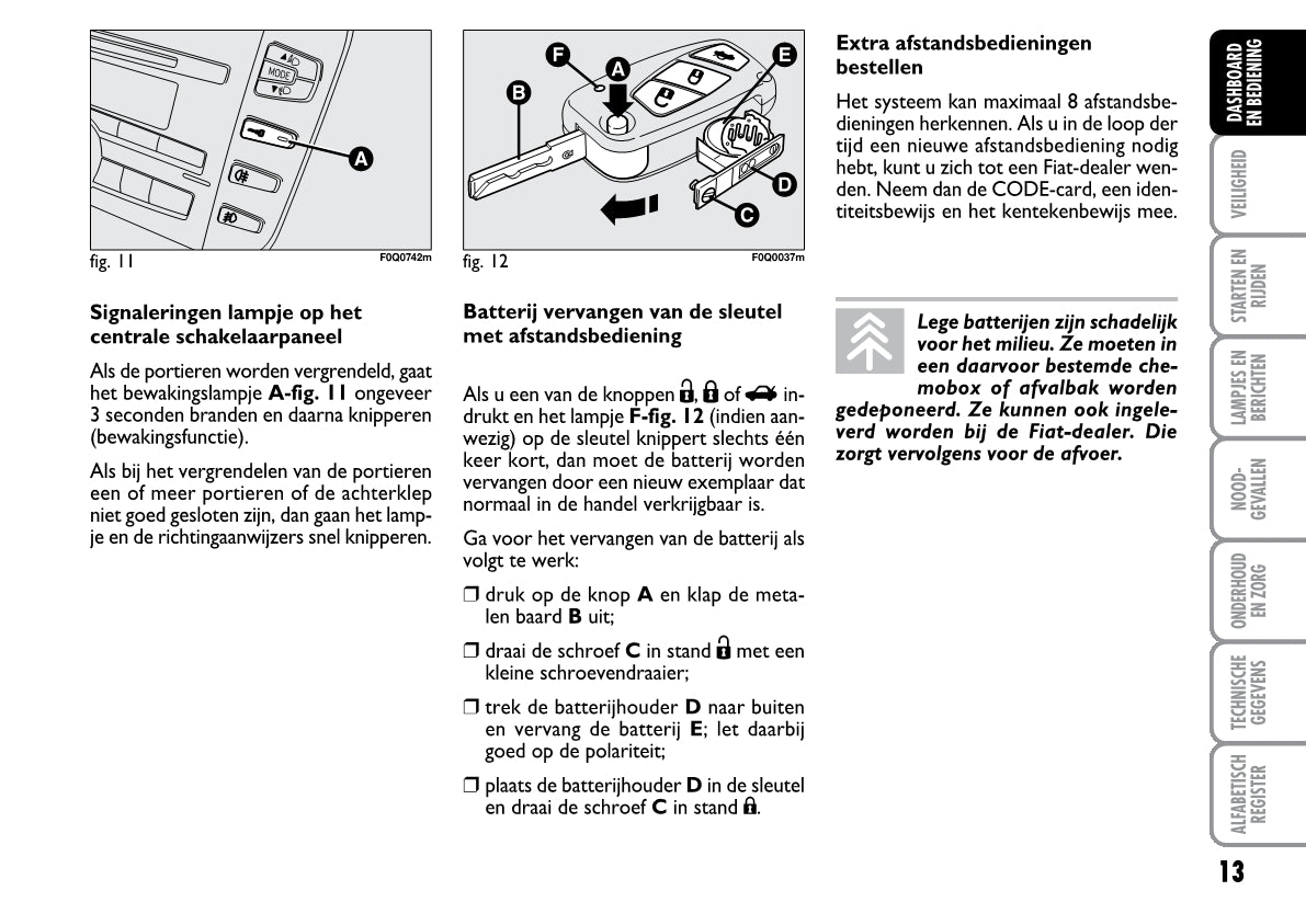 2008-2009 Fiat Bravo Owner's Manual | Dutch