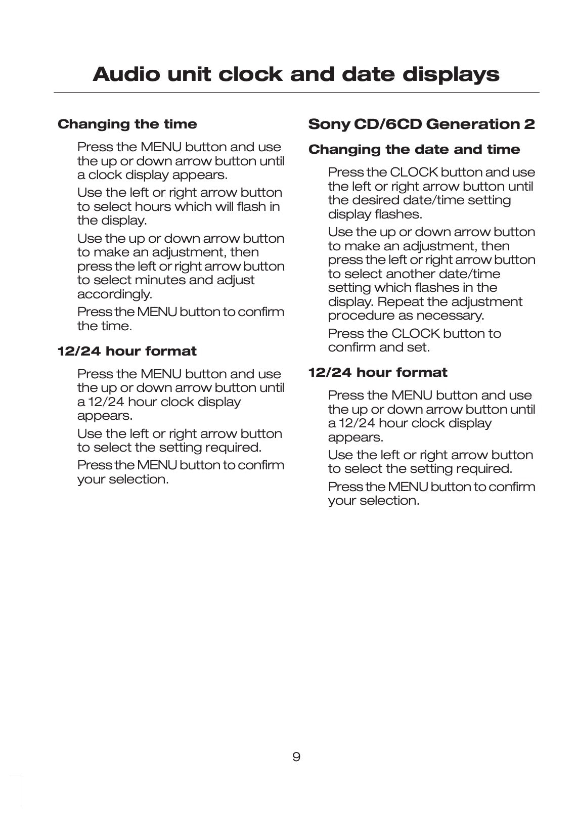 Ford Audio System Manuel du propriétaire