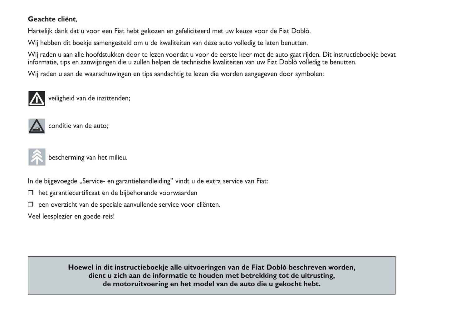 2013-2014 Fiat Doblò Owner's Manual | Dutch