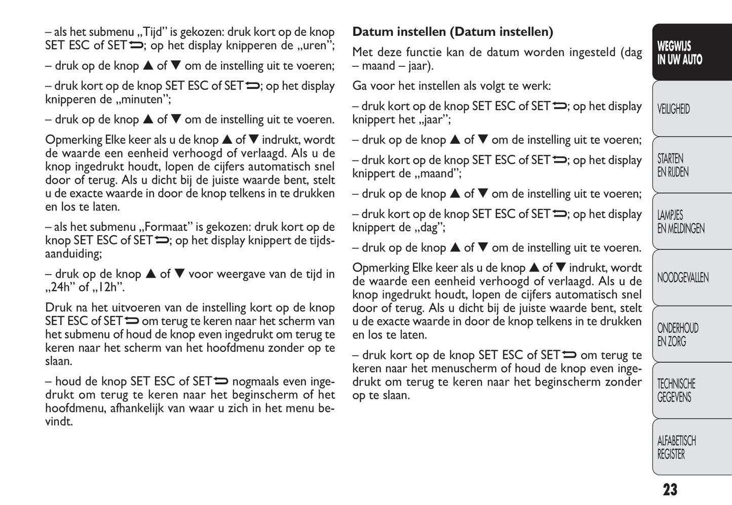 2013-2014 Fiat Doblò Owner's Manual | Dutch