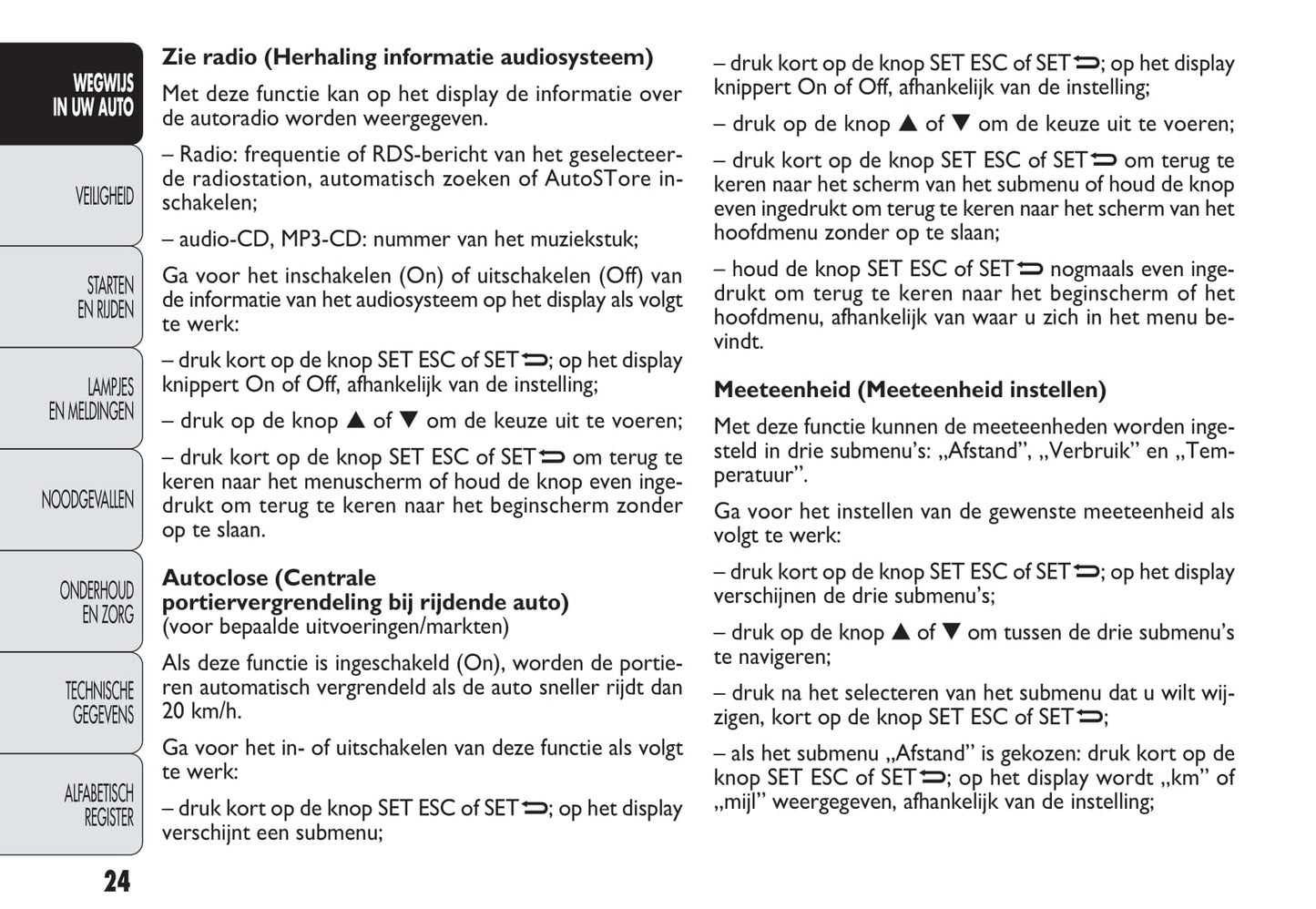 2013-2014 Fiat Doblò Owner's Manual | Dutch